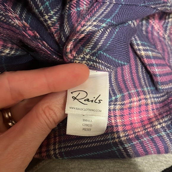 Rails, size small, super soft button down long sleeve. Pink and purple plaid. - Picture 6 of 6
